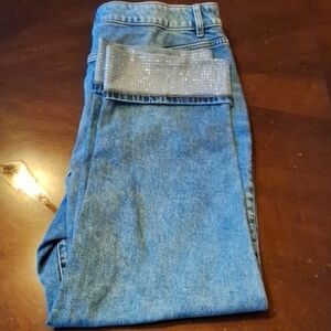 Lane Bryant Blue Straight Leg Jeans with Sparkle Accent